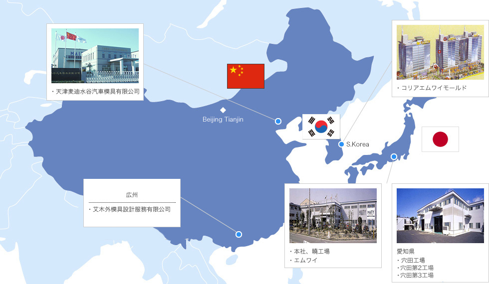 マイティグループ拠点分布図